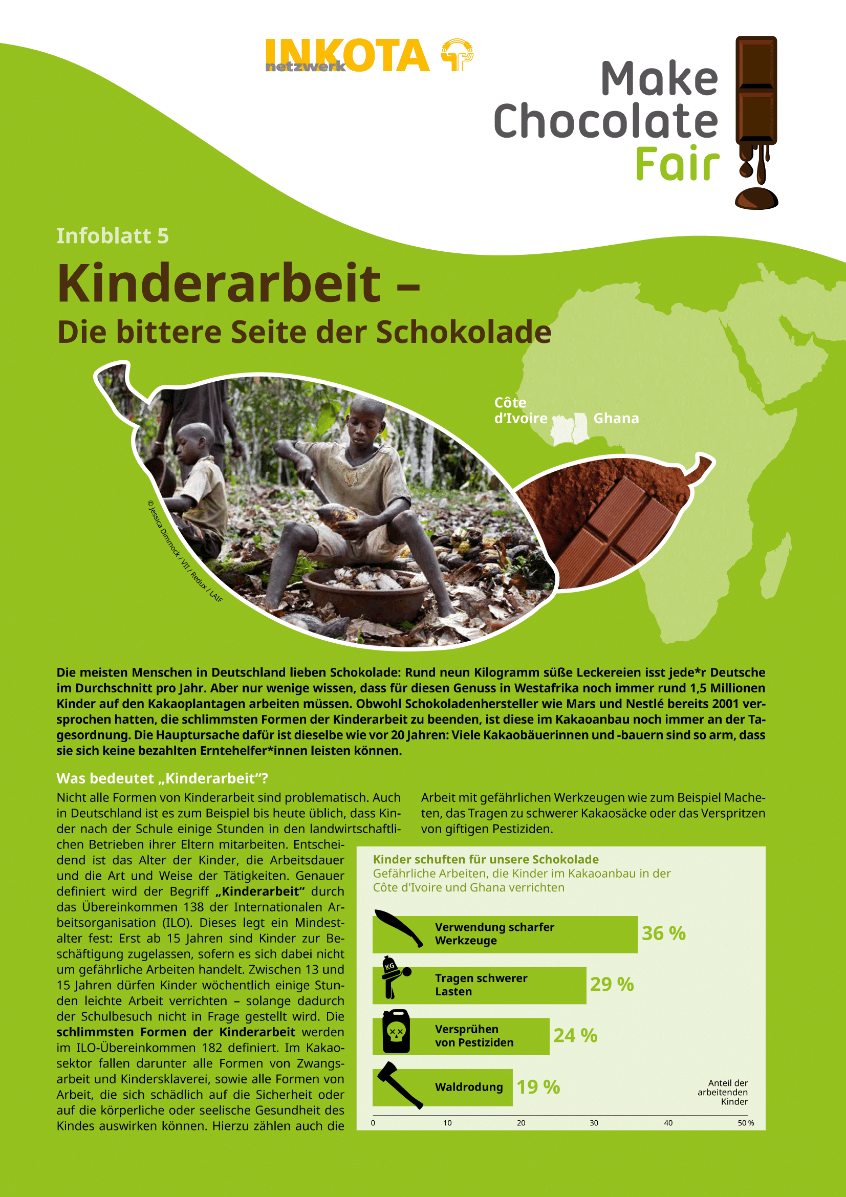 Infoblatt Kinderarbeit Schokolade Inkota cover